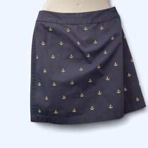 Bluegrey and gold anchor print mini skort  #miniskirt 2 Kate Hill